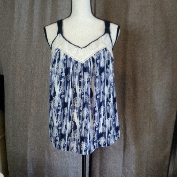 No Boundaries Navy and White Women's Top - Picture 1 of 6